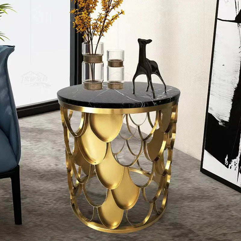 Modern Luxury Round Cylinder Scale Shape Premium Side Table