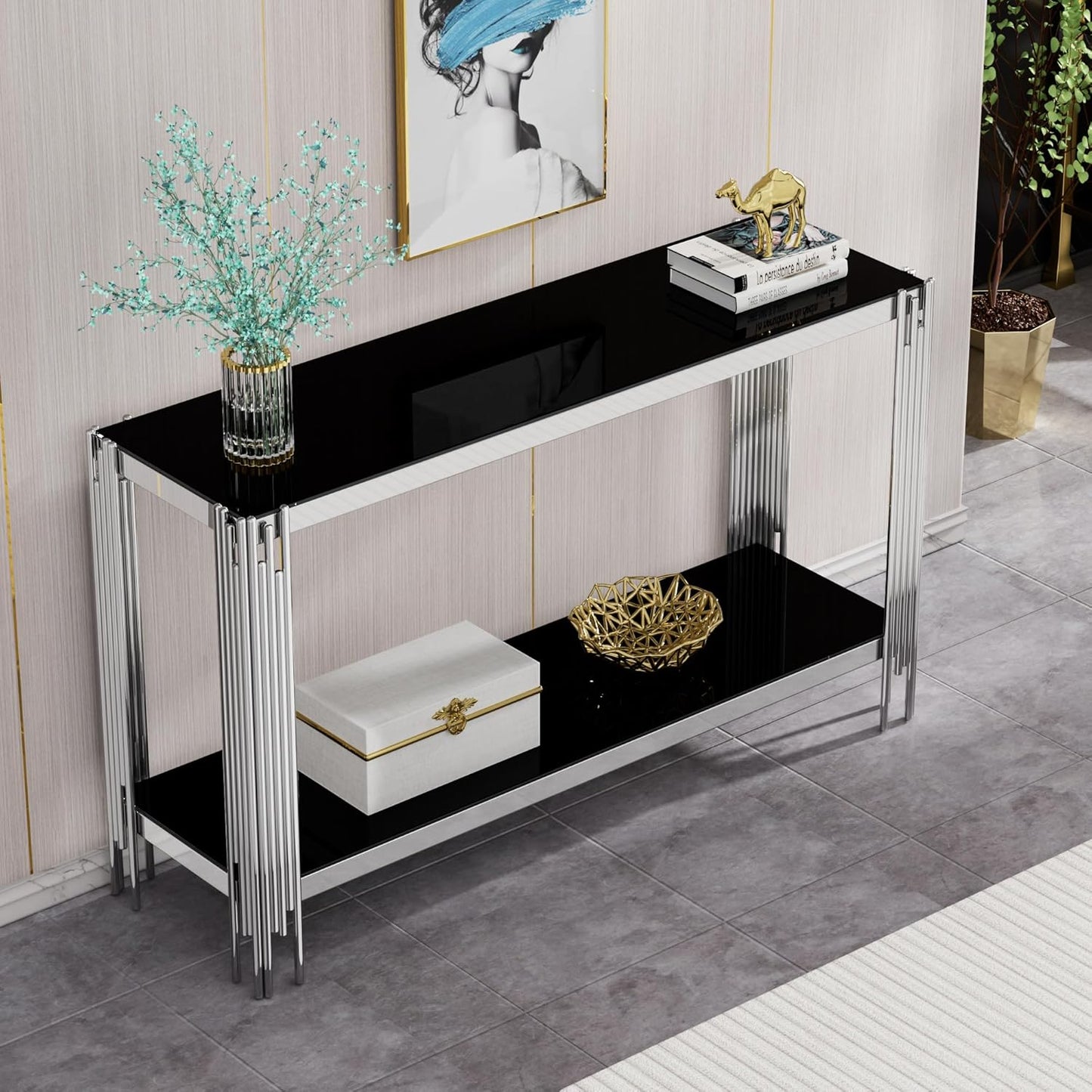 Tempered Glass Console Tables for Living Room
