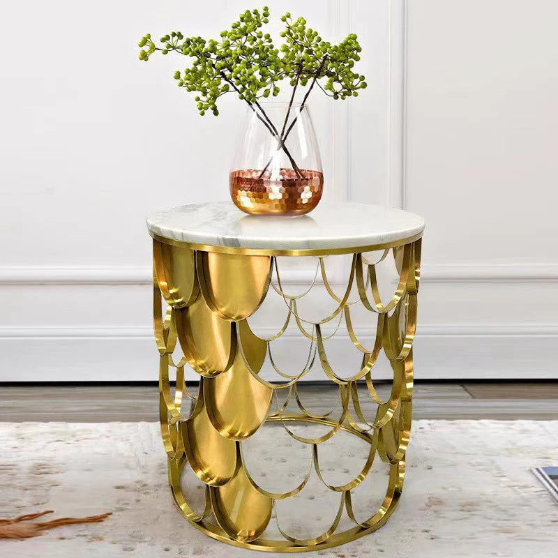 Modern Luxury Round Cylinder Scale Shape Premium Side Table