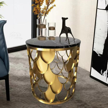 Modern Luxury Round Cylinder Scale Shape Premium Side Table