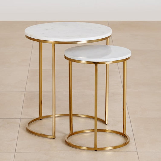 Metal Base Nesting Side Tables for Living Room