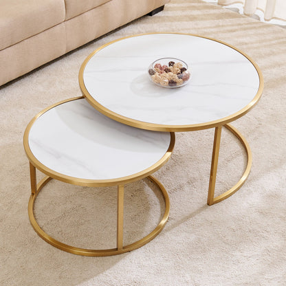Coffee Table Nesting wIth Top Sturdy Metal Frame