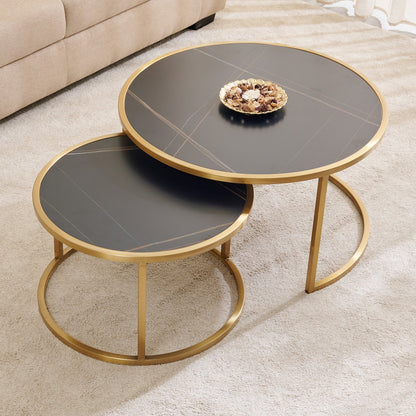 Coffee Table Nesting wIth Top Sturdy Metal Frame