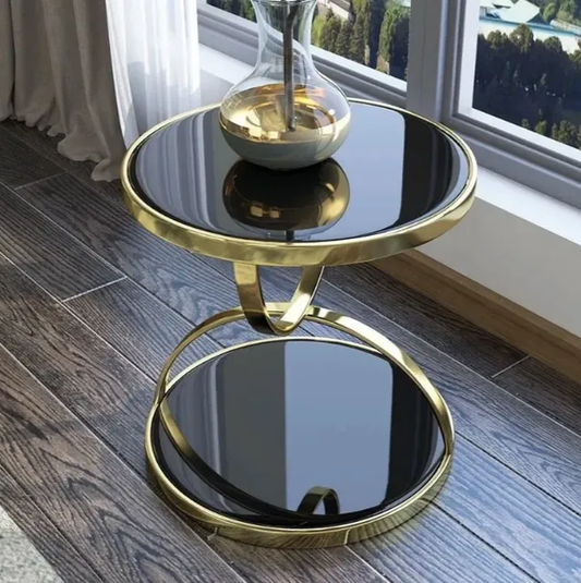 Round Side Table with Storage