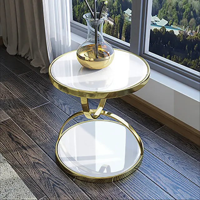 Round Side Table with Storage