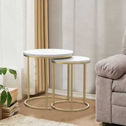 Metal Base Nesting Side Tables for Living Room
