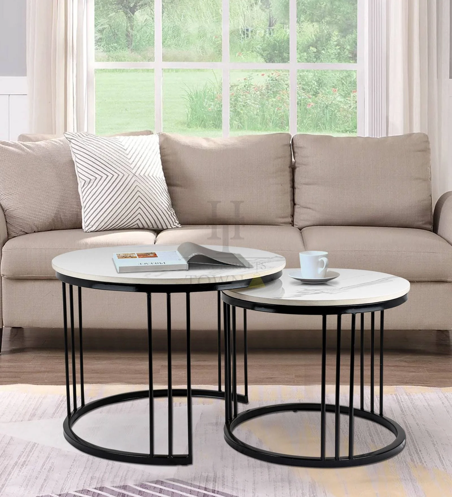 Round Nesting Coffee Sofa Table