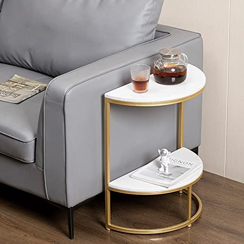 Half Moon Side Table With Storage