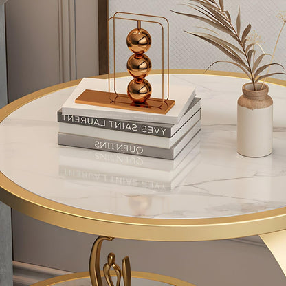 Modern Round Stone Top Side Table
