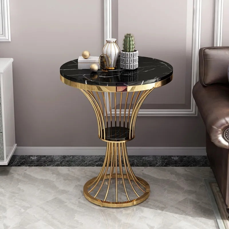 Stainless Steel Glass Shape Side Table