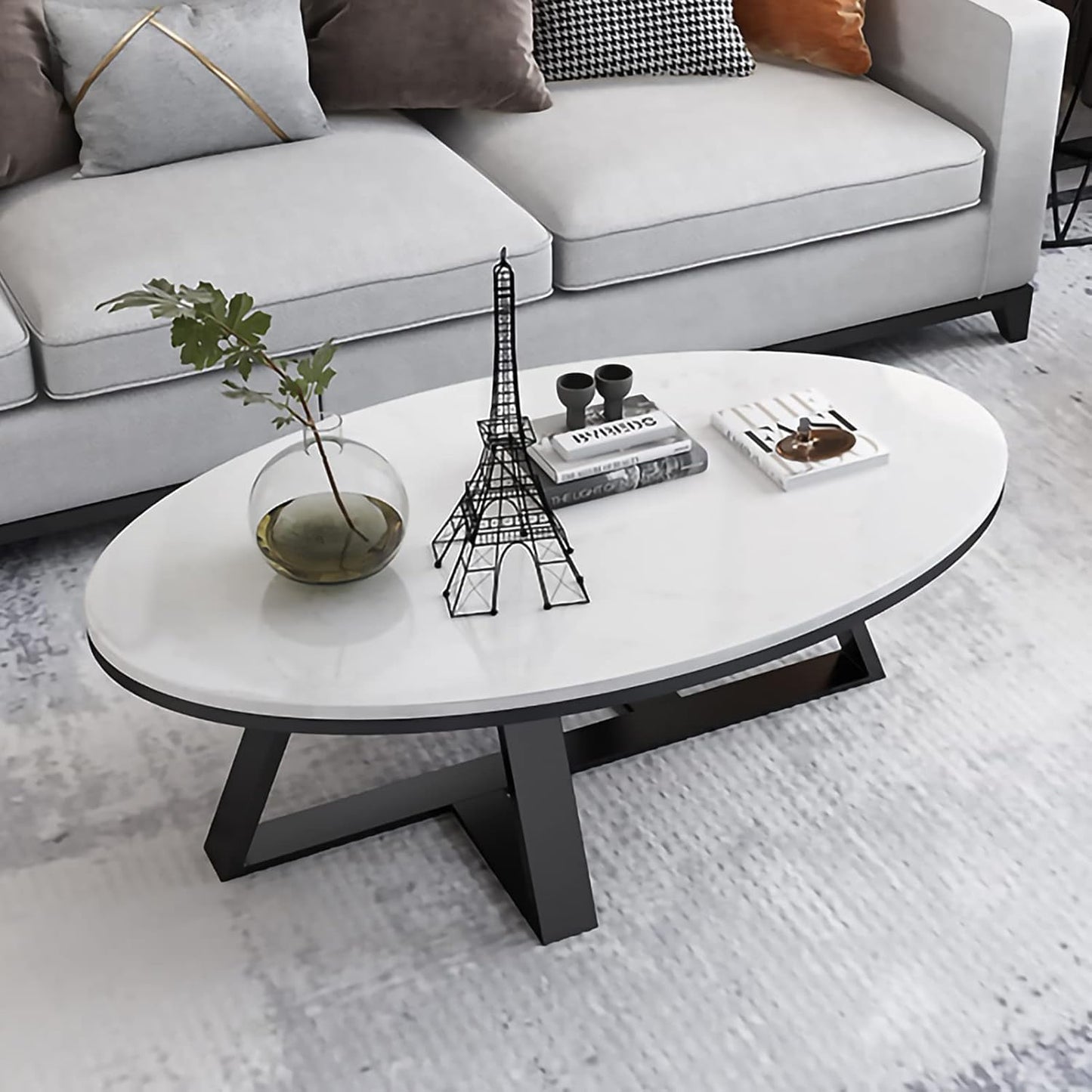 Oval Sintered Stone Coffee Table
