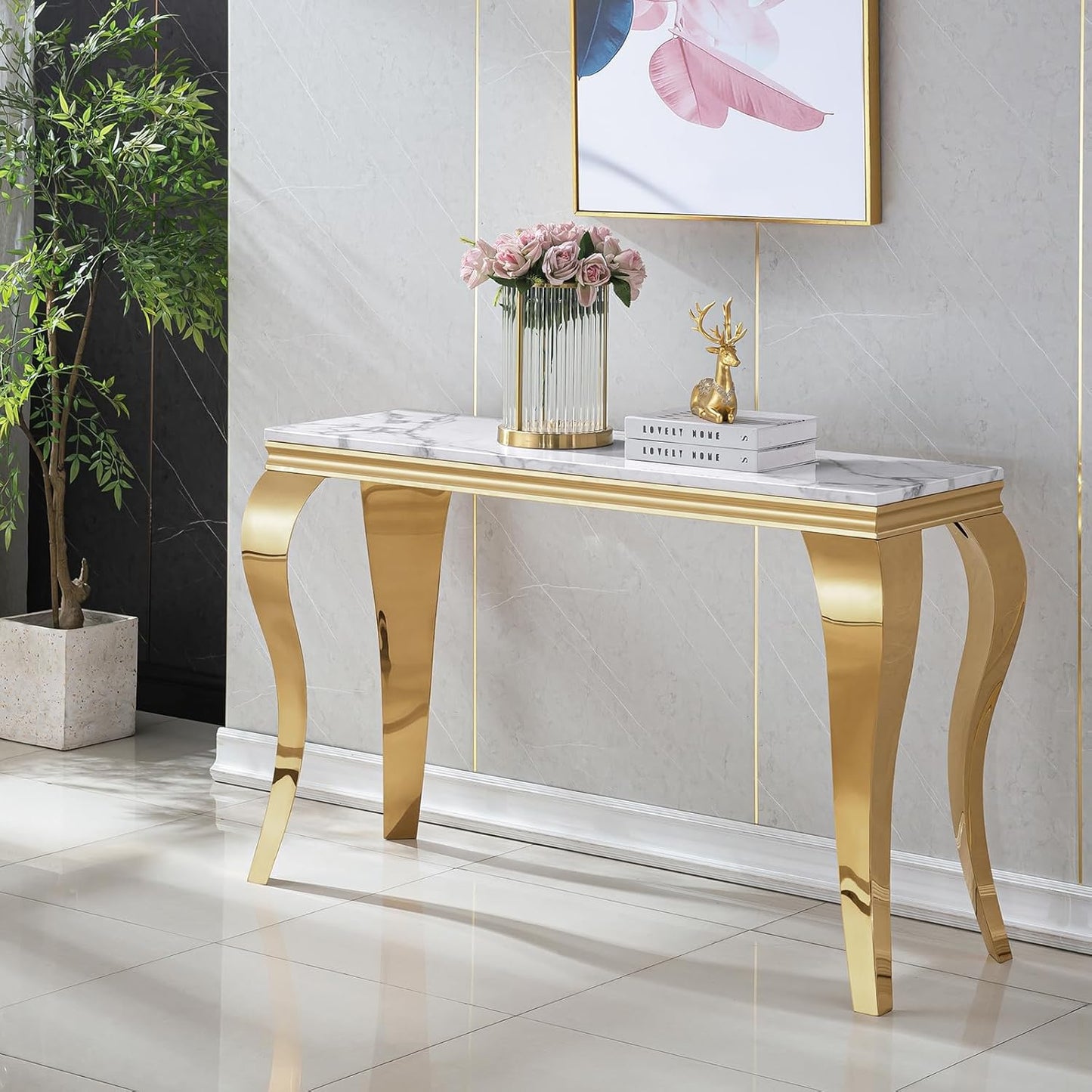 Wintage Luxury Silver/Gold Console Table