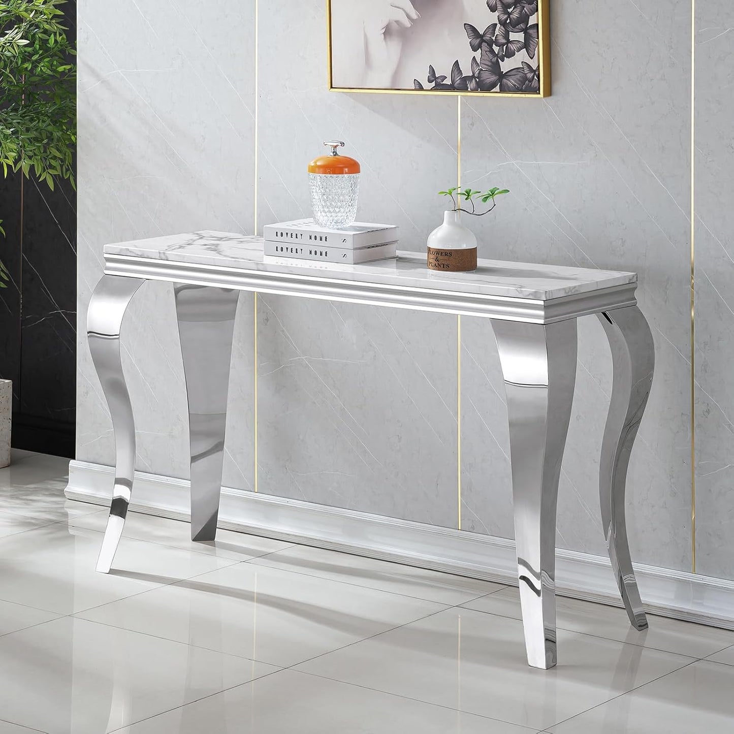 Wintage Luxury Silver/Gold Console Table