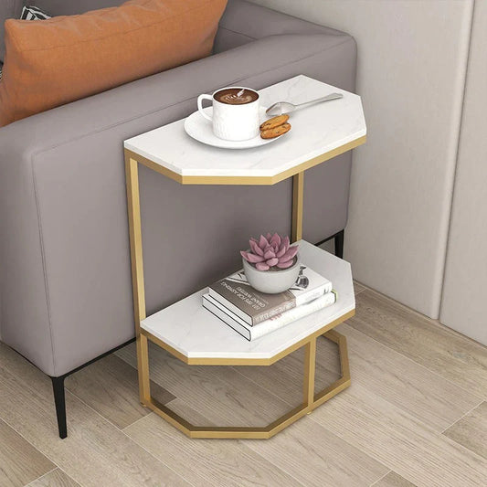 Double Tier Marble Side Table