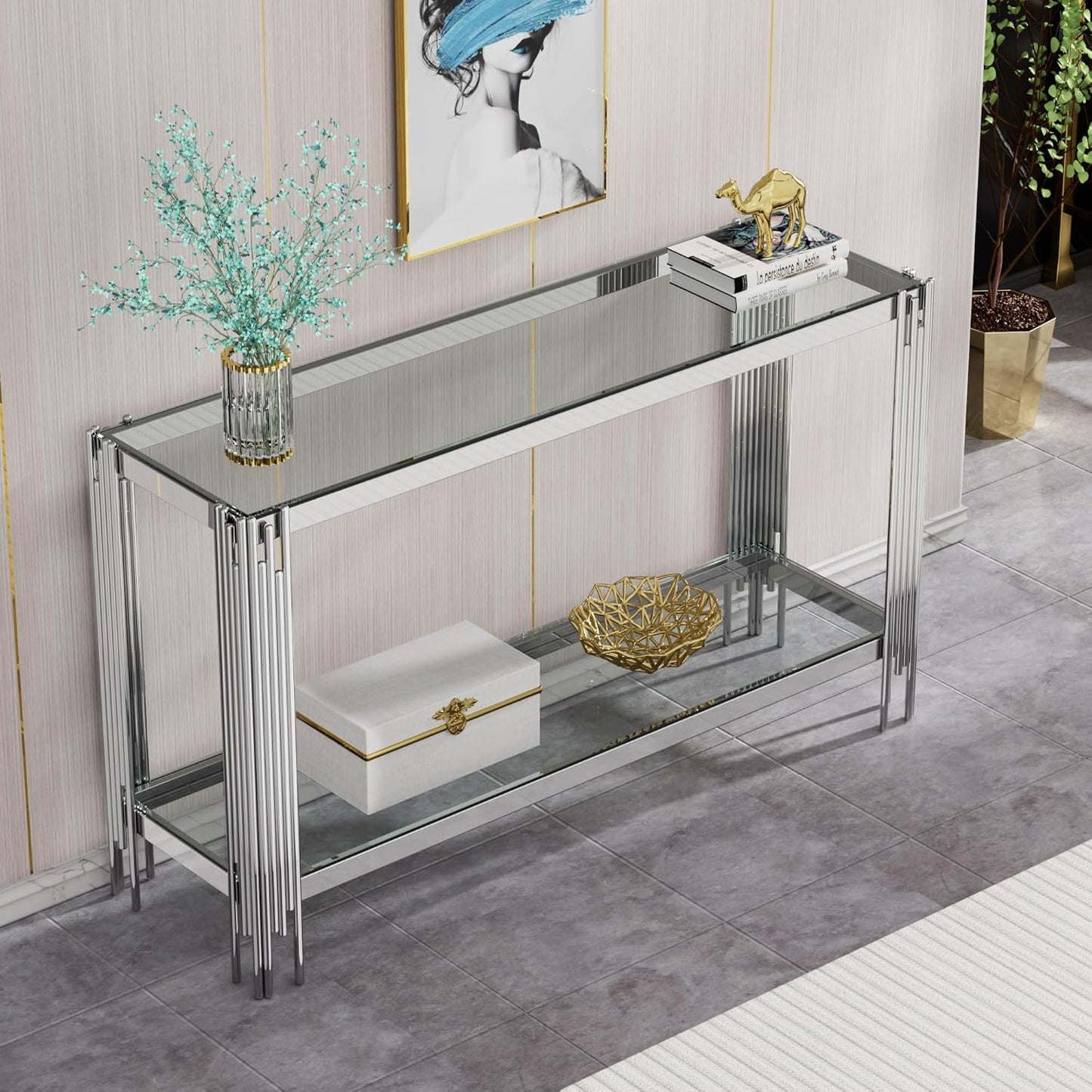 Tempered Glass Console Tables for Living Room
