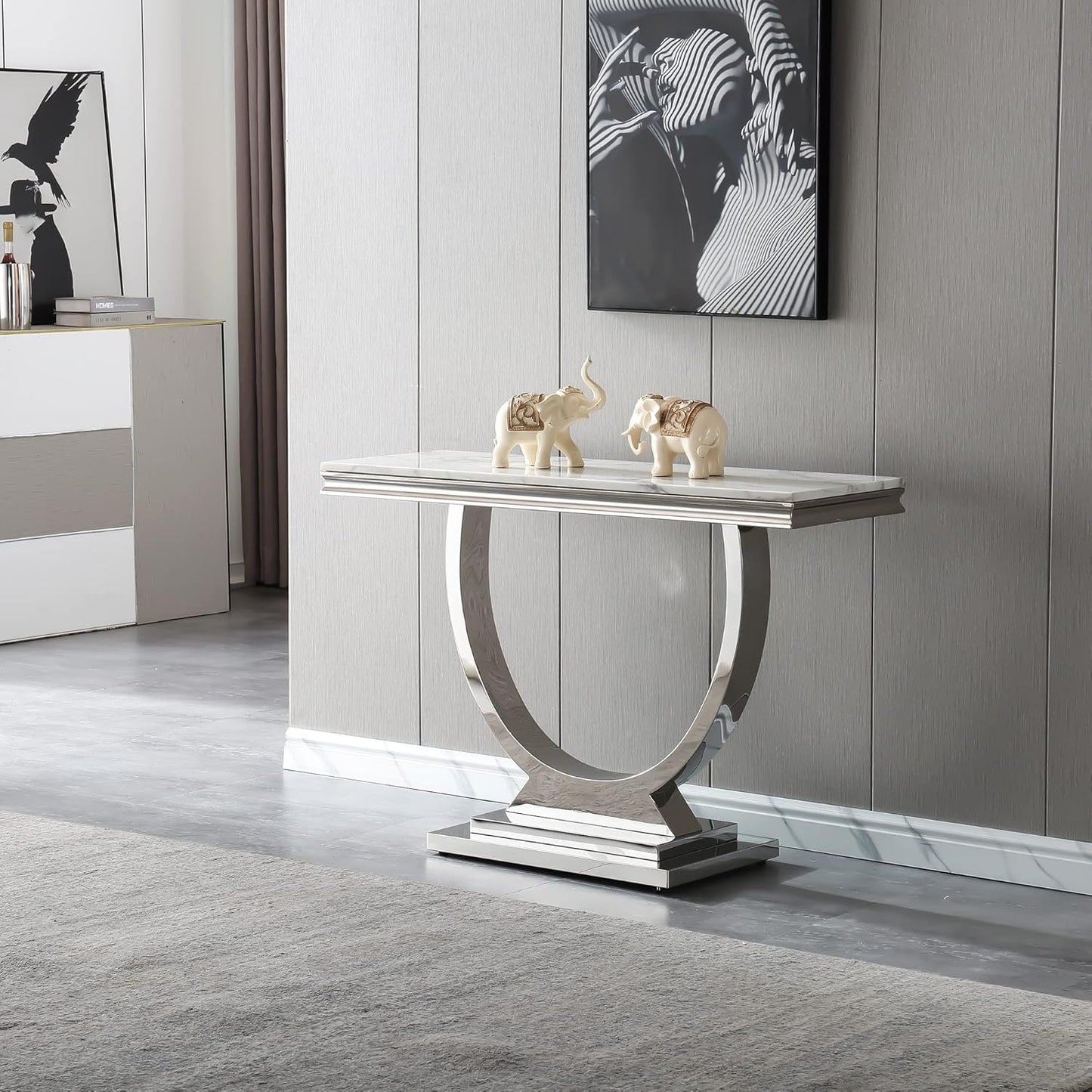 Console Tables with Gold/Chrome Legs