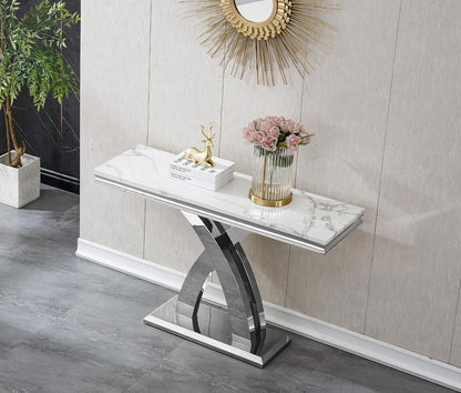 Faux Marble Console Table