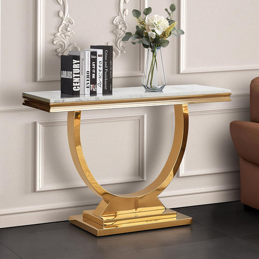 Console Tables with Gold/Chrome Legs