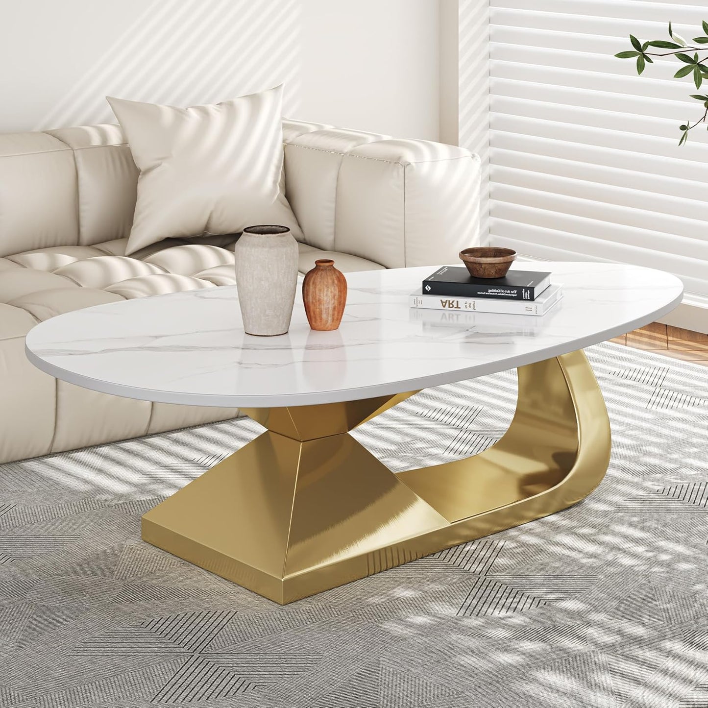 Pedestal Oval  Premium Coffee Table