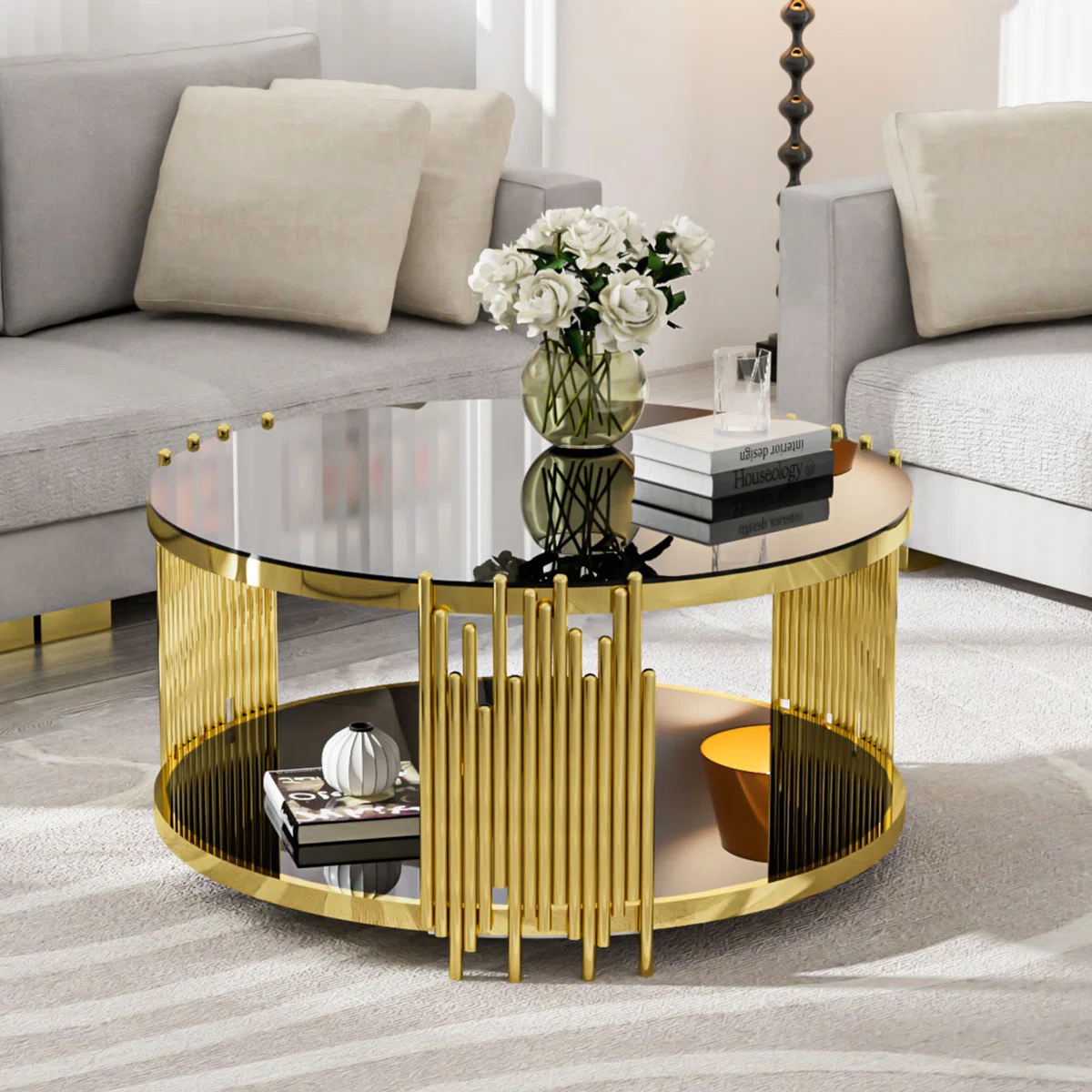 Tanquin Coffee Table With Shelf