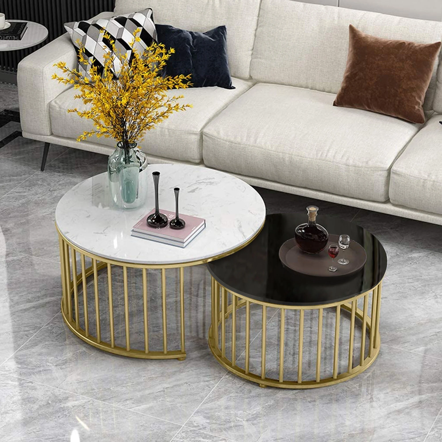 Golden Stick Nesting Coffee Table