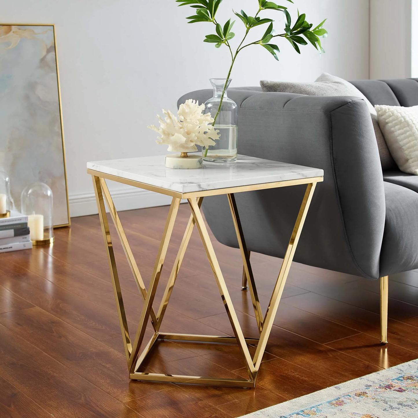 V Shape Side Table
