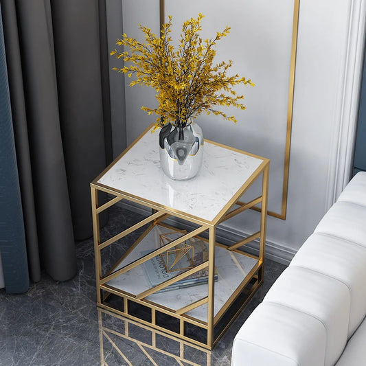 Side Storage Table with With 2 Tier storage