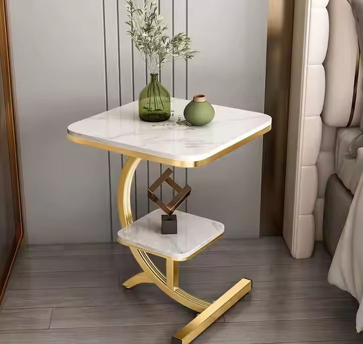 Curved Side Table With Storage