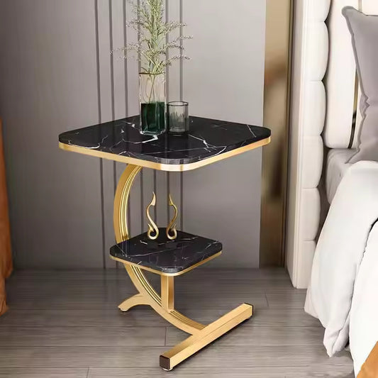 Curved Side Table With Storage
