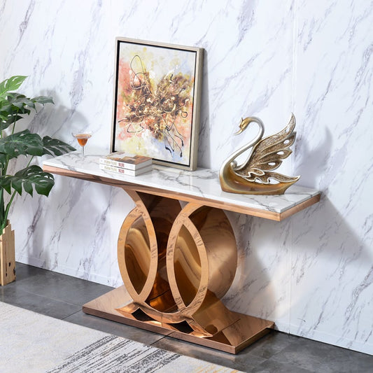 Console Table with Geometric Base