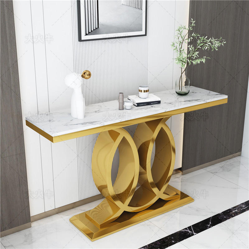 Console Table with Geometric Base
