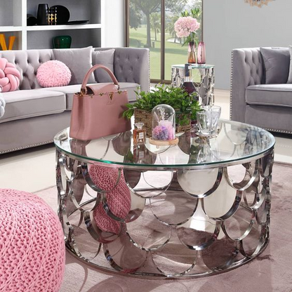 Modern Round Designer Luxury Center Coffee Table