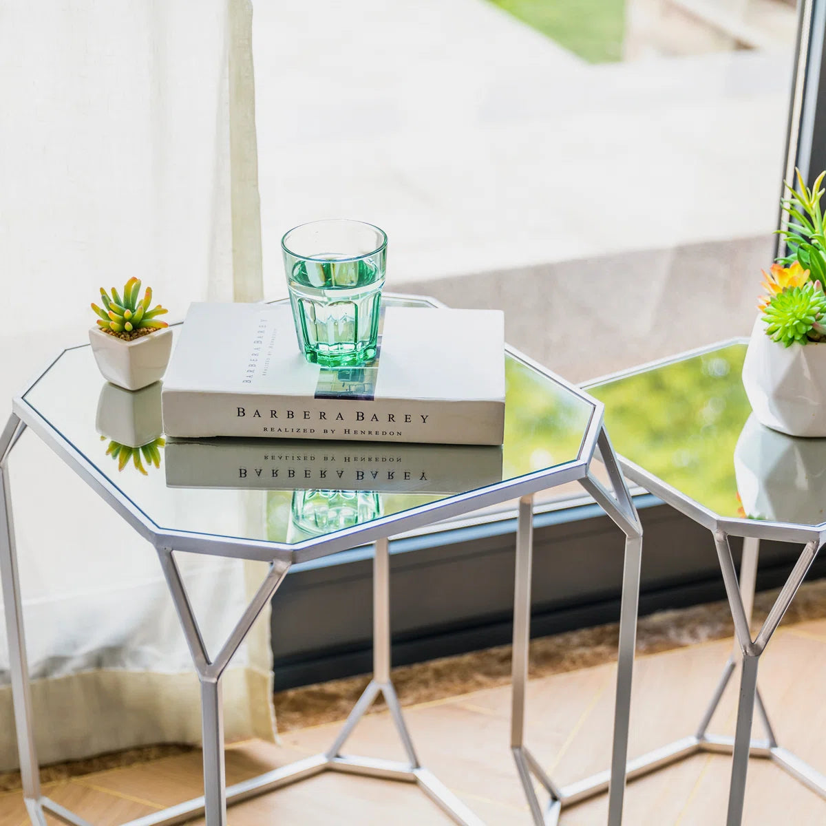 Huguley Glass Top Side Nesting Tables
