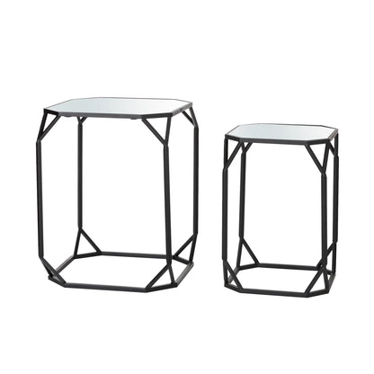 Huguley Glass Top Side Nesting Tables