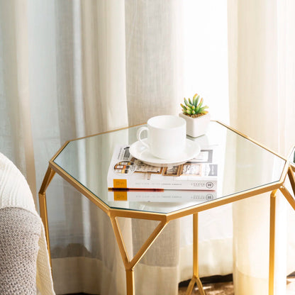 Huguley Glass Top Side Nesting Tables