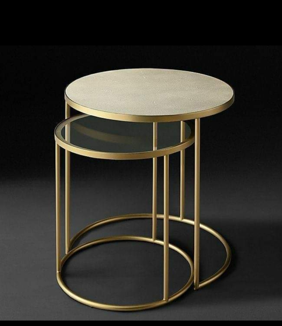 Nesting Side Tables With Glass and Marble