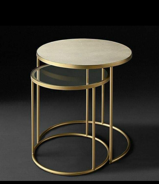 Nesting Side Tables With Glass and Marble