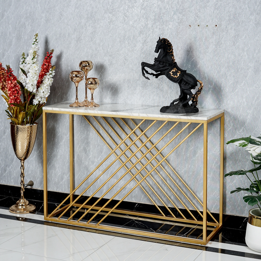 Diagonal-Pattern Console Table
