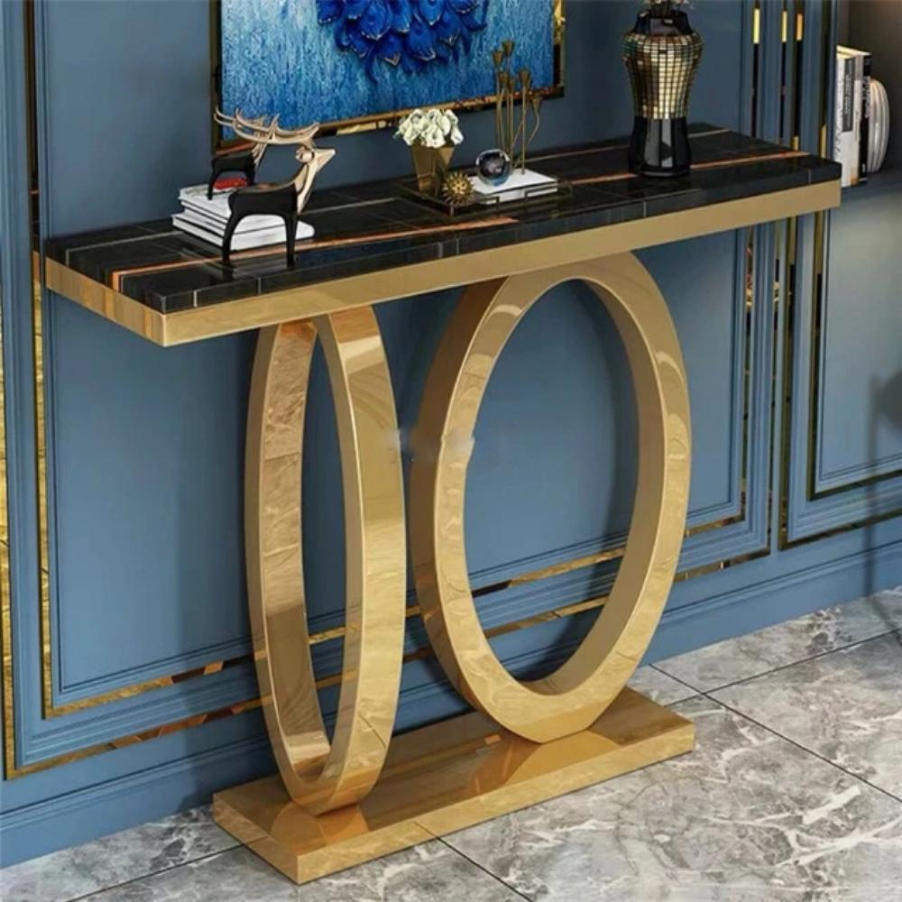 Artistic Designed Marble Top Corner Console Table