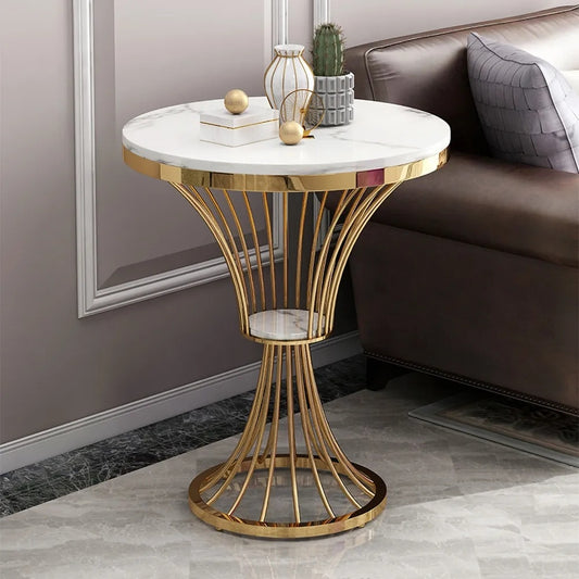 Stainless Steel Glass Shape Side Table