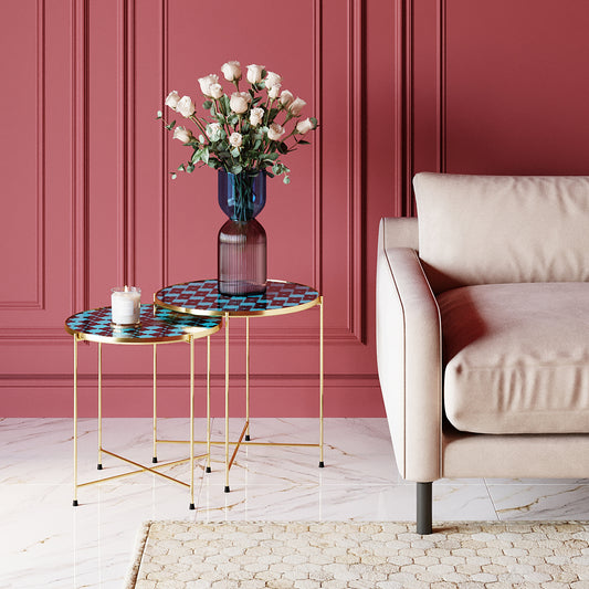 Modern Nesting Side Tables With Epoxy Resin