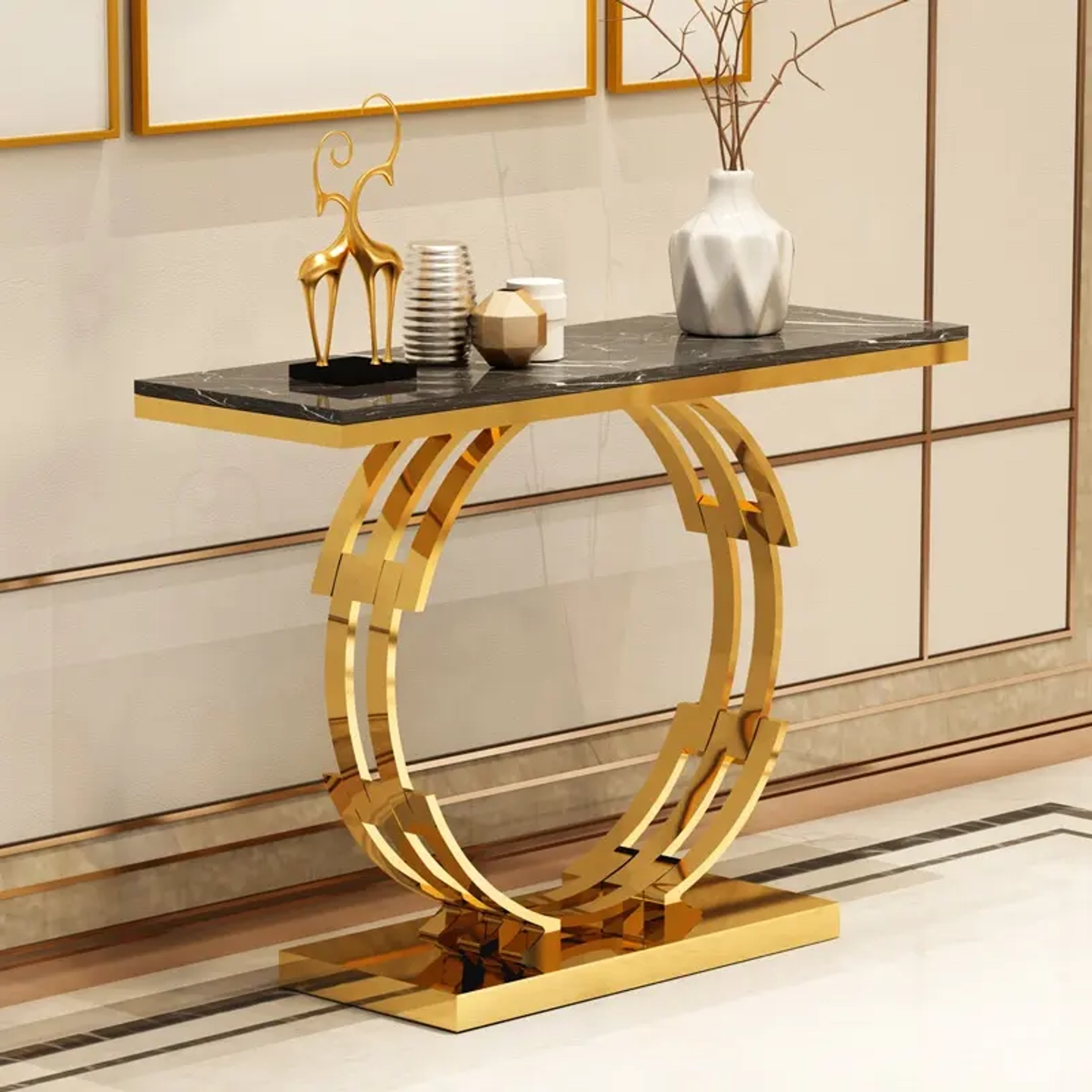 Luxury Modern Gold Metal Console Table