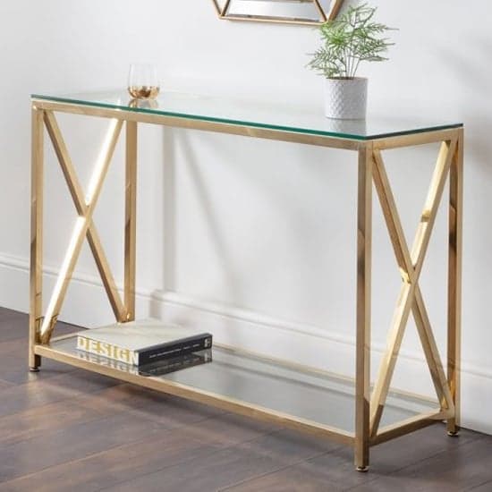 Stylish Clear Mirror Console Table